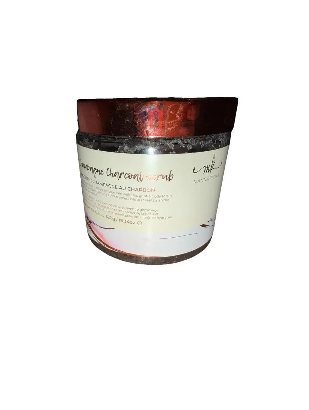 Manna Kadar Relax Champagne Charcoal Scrub New Sealed 18.34 oz